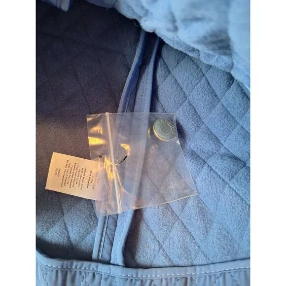 New TALBOTS Sleeveless Quilted Vest Sz L Blue Button Front NWT $89 - Picture 7 of 10